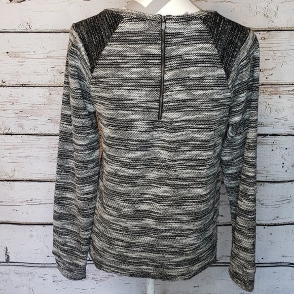 Banana Republic Tweed Black Gray Sweater Medium - Picture 2 of 3